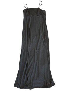 Y2K Coquette Goth Black Spaghetti Strap Long Maxi Evening Gown Size 13-14